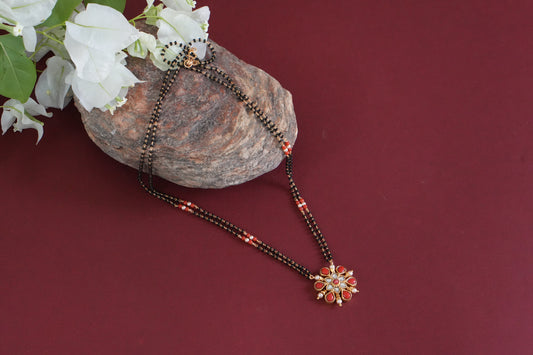 Black Beads coral Pendant (4-9267)(AK)