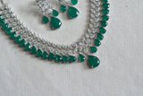 Green Stone Ad Necklace Set (4-9330)(B) (From Turkey)