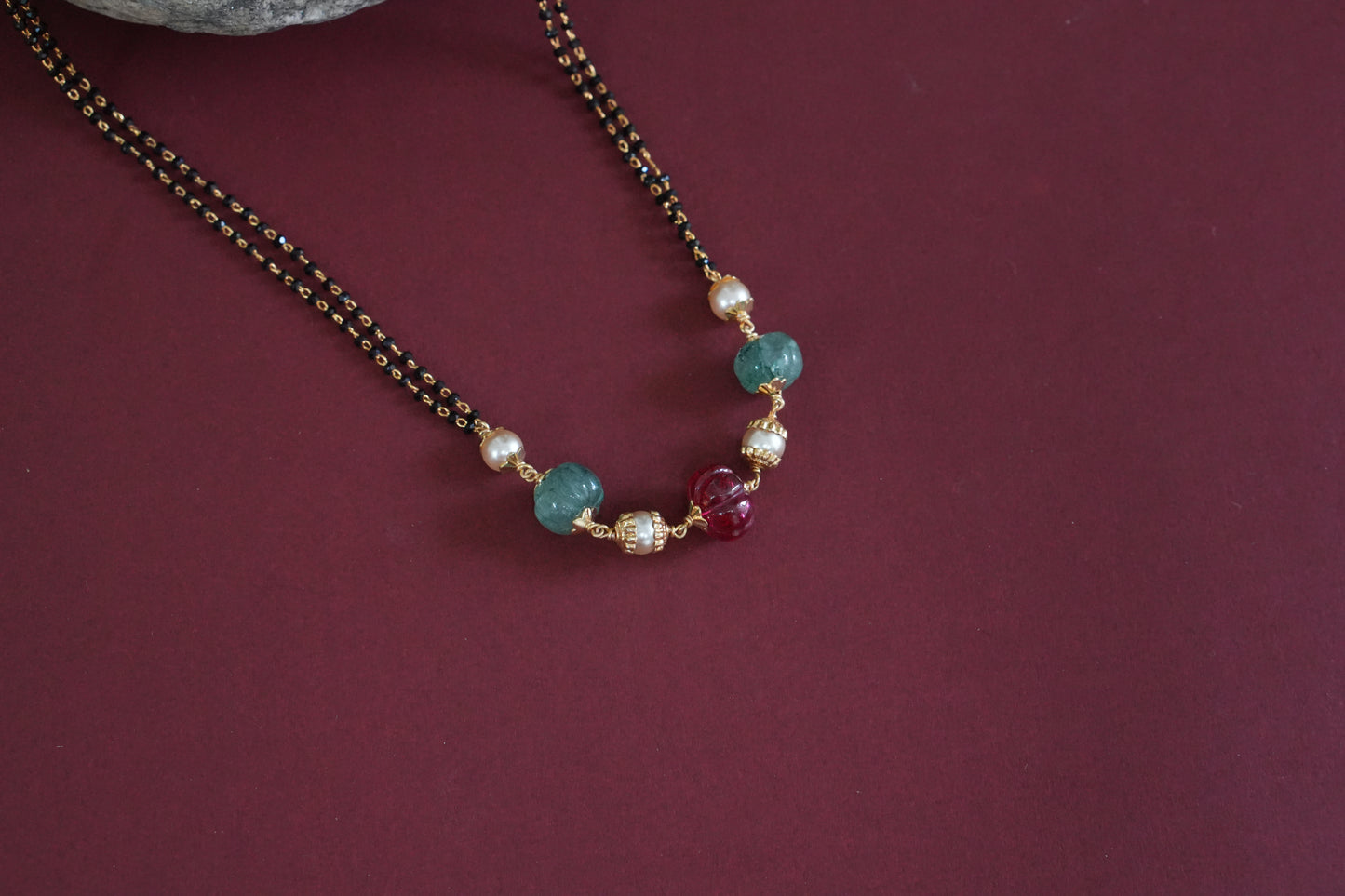 Black Beads Pendant (4-9262)(AK)