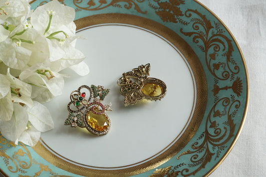 Yellow stone Ad Earrings (1-5322)(B)