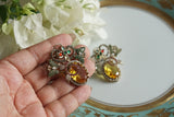 Yellow stone Ad Earrings (1-5322)(B)