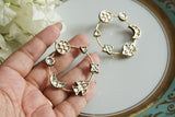 White Kundan Earrings (1-5326)(B)