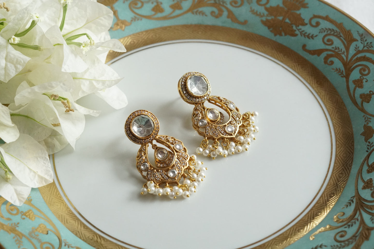 Polki Chandbali Earrings (1-5325)(B)