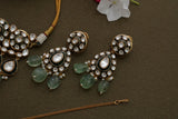 Polki necklace set with Maangtika  (4-6946)(B)