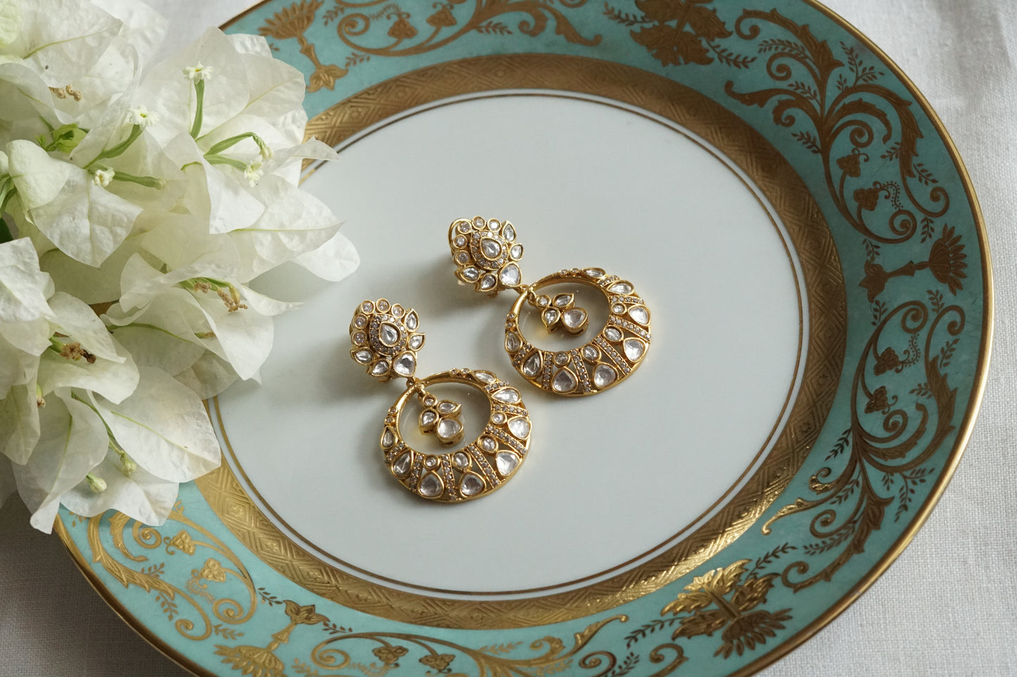 Polki Chandbali Earrings (1-5324)(B)