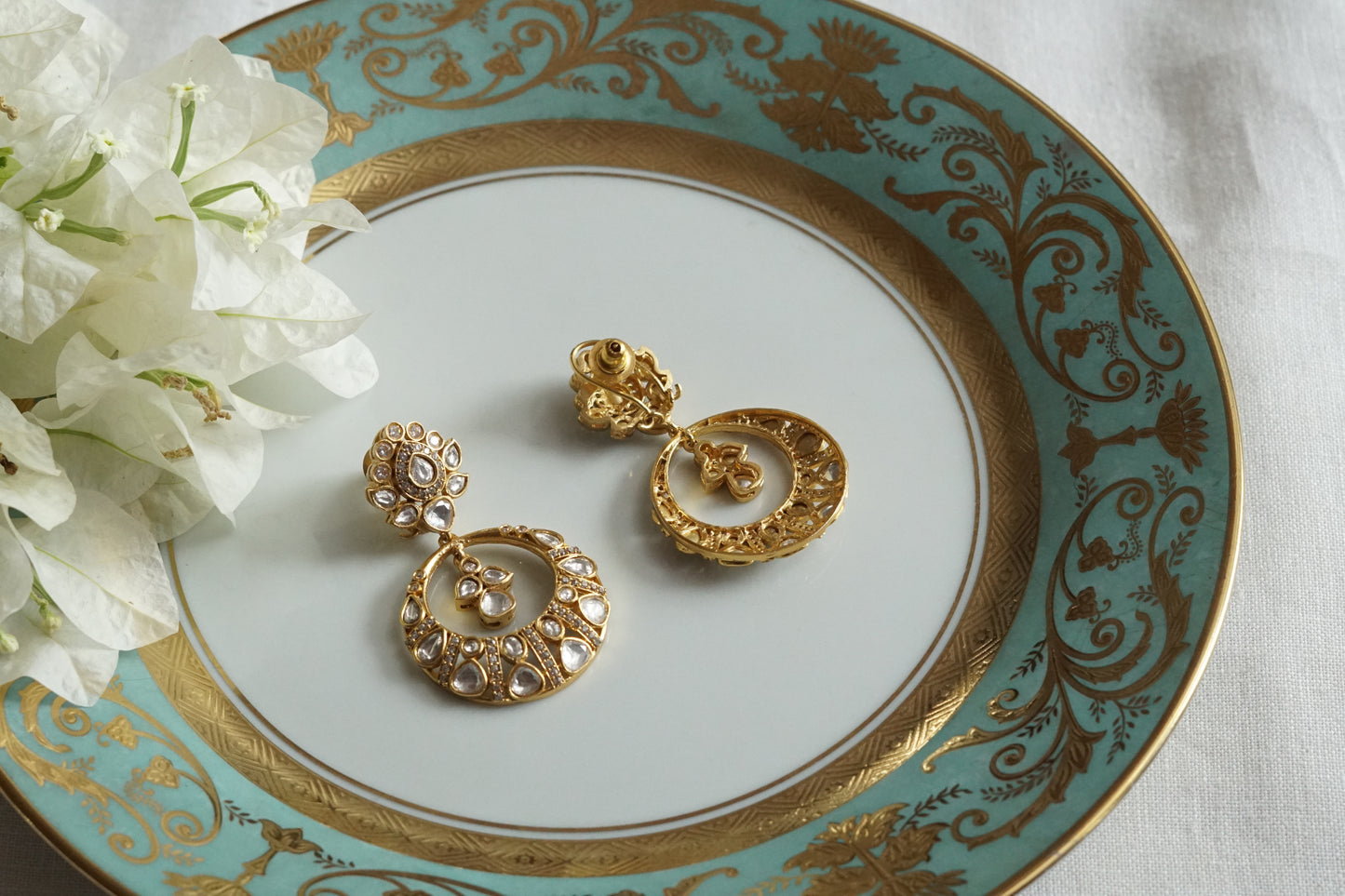 Polki Chandbali Earrings (1-5324)(B)