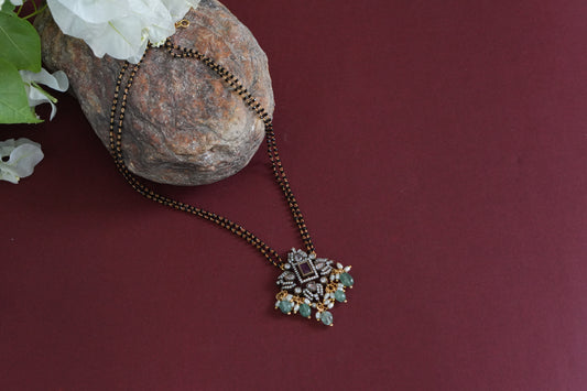 Black Beads Pendant (4-9266)(AK)