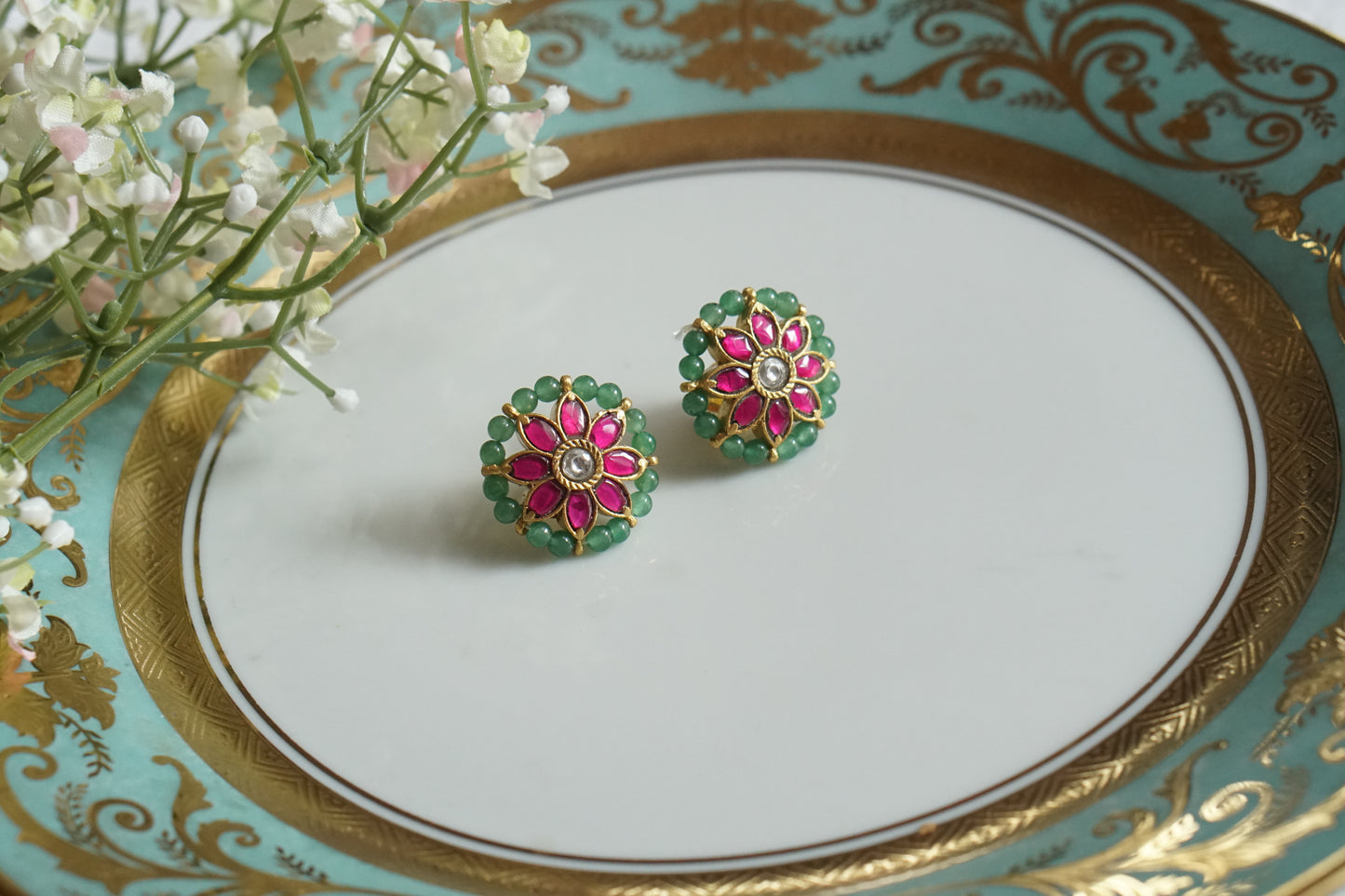Kundan Studs (1-4485)(K) - JEWELSTYLE
