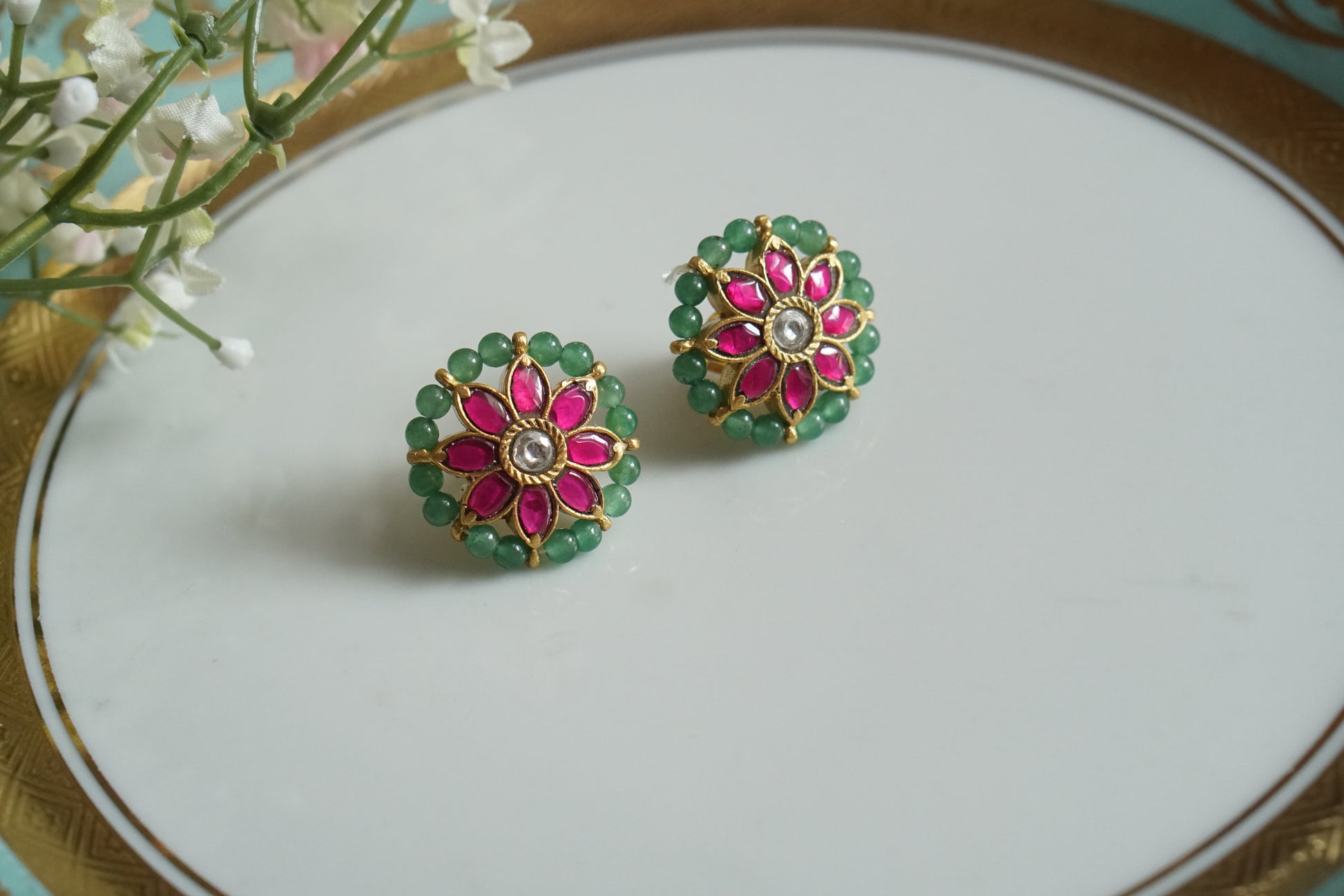 Kundan Studs (1-4485)(K) - JEWELSTYLE