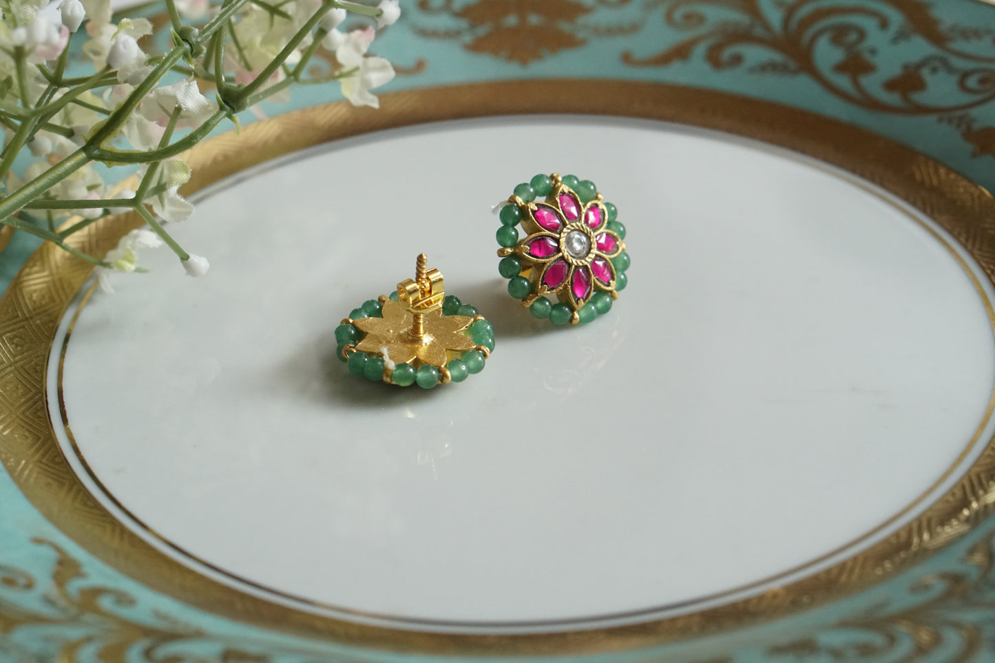 Kundan Studs (1-4485)(K) - JEWELSTYLE