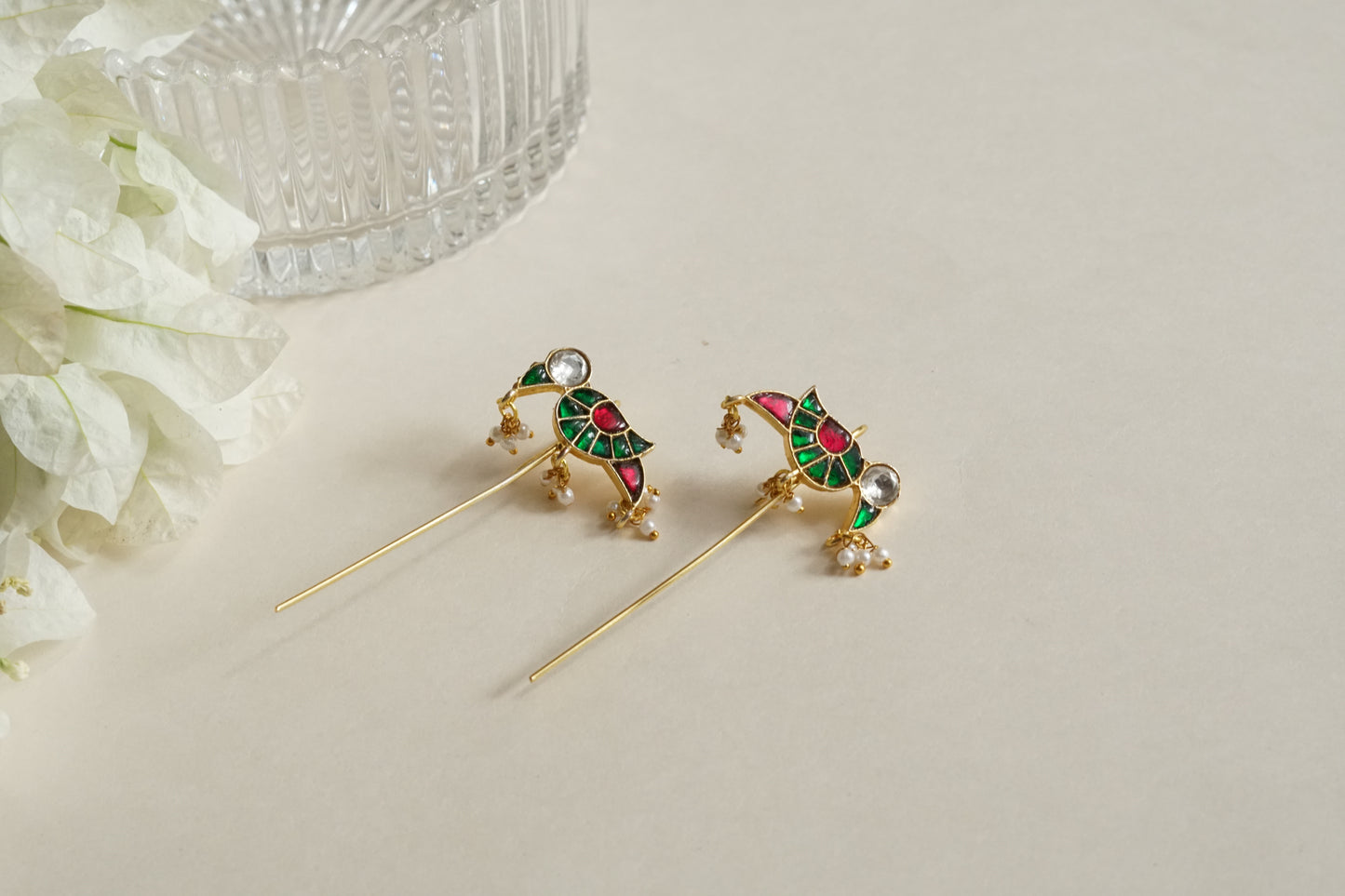 Bird Kundan Earcuff Earrings (1-5328)(B)