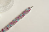 Pink & Turquoise Stone Ad Bracelet (3-491)(B)(From Turkey)