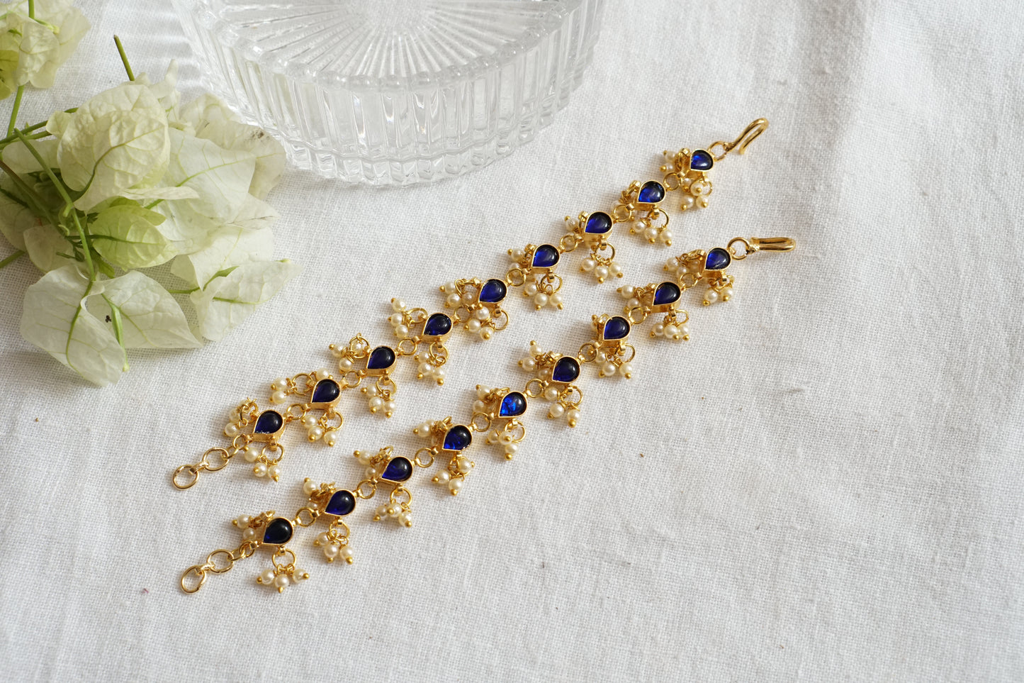 Blue Kundan Earchain (9-297)