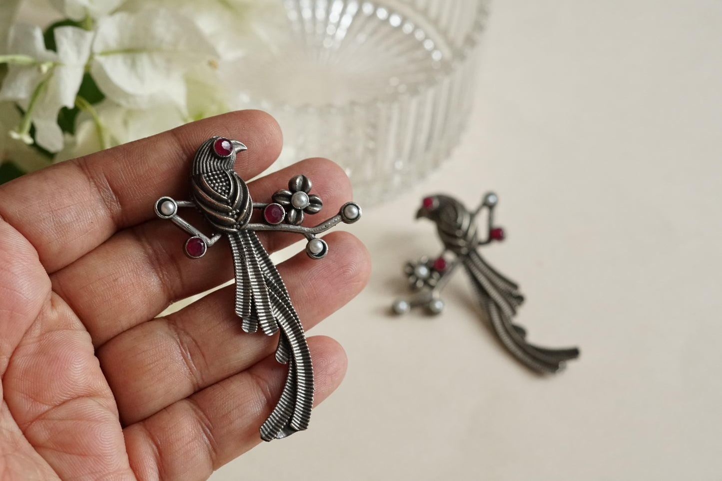 Bird oxidised Earrings (1-5329)