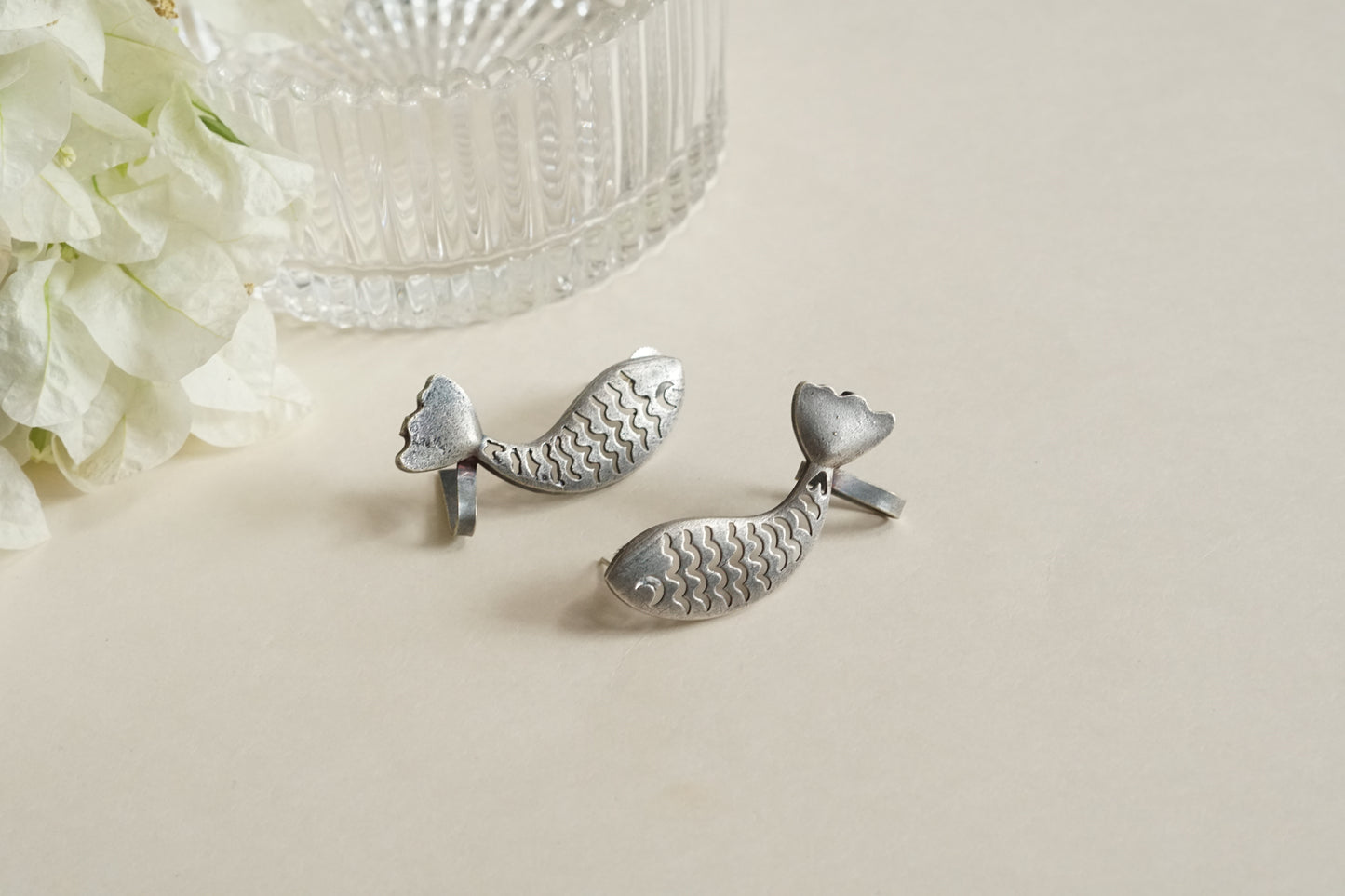 oxidised Fish Earcuff Earrings (1-5330)