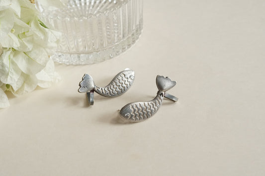 oxidised Fish Earcuff Earrings (1-5330)