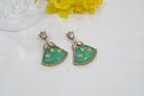 Light green  Stone  Kundan Earrings (1-3978)(K)