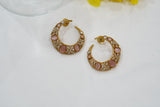 Pink Stone  Kundan Earrings (1-3976)(K)