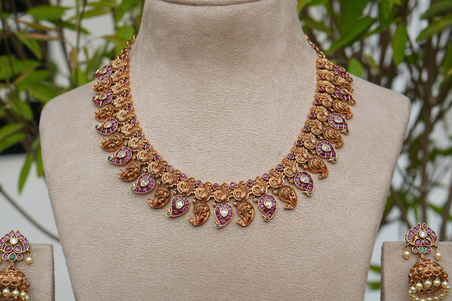 Antique Mango Necklace Set (4-9269)(AK)