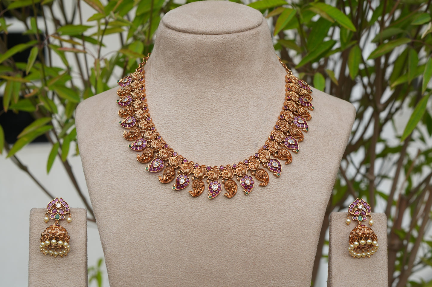Antique Mango Necklace Set (4-9269)(AK)
