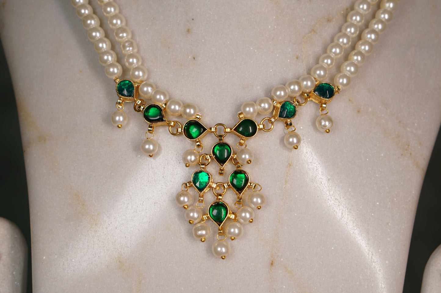 Kundan pearl necklace set (4-8102)