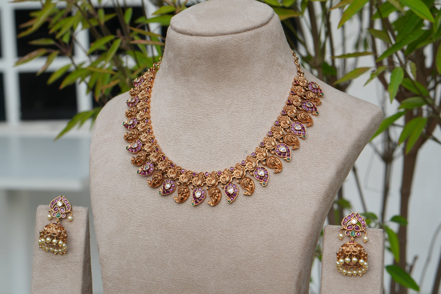 Antique Mango Necklace Set (4-9269)(AK)