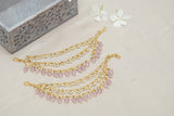 Pink beads Ear Chain (9-87)(N)