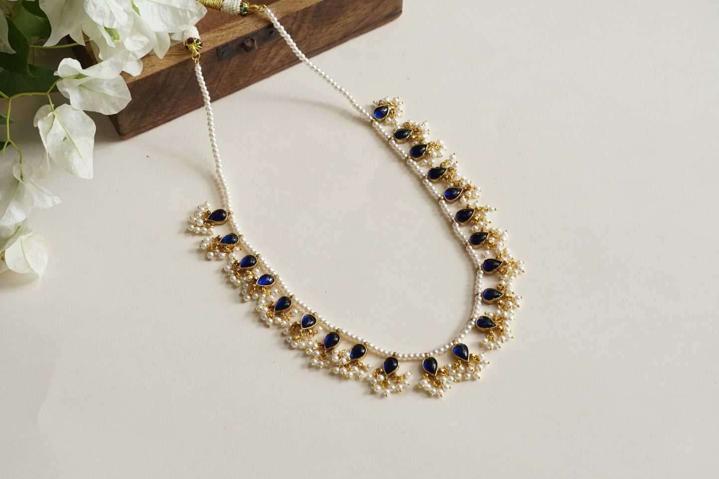 Blue Stone Kundan Necklace (4-9333)(R)