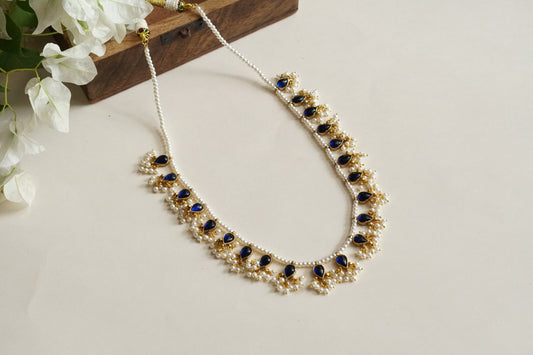 Blue Stone Kundan Necklace (4-9333)(R)