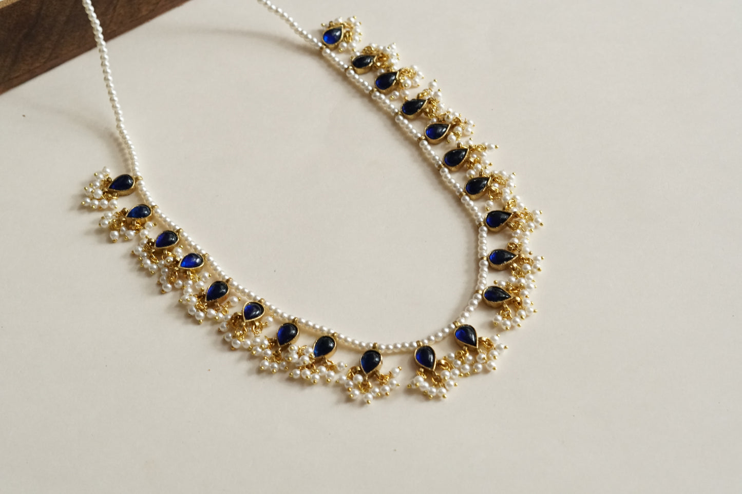Blue Stone Kundan Necklace (4-9333)(R)