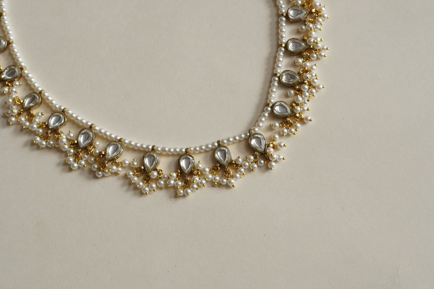 White Stone Kundan Necklace (4-9332)(R)