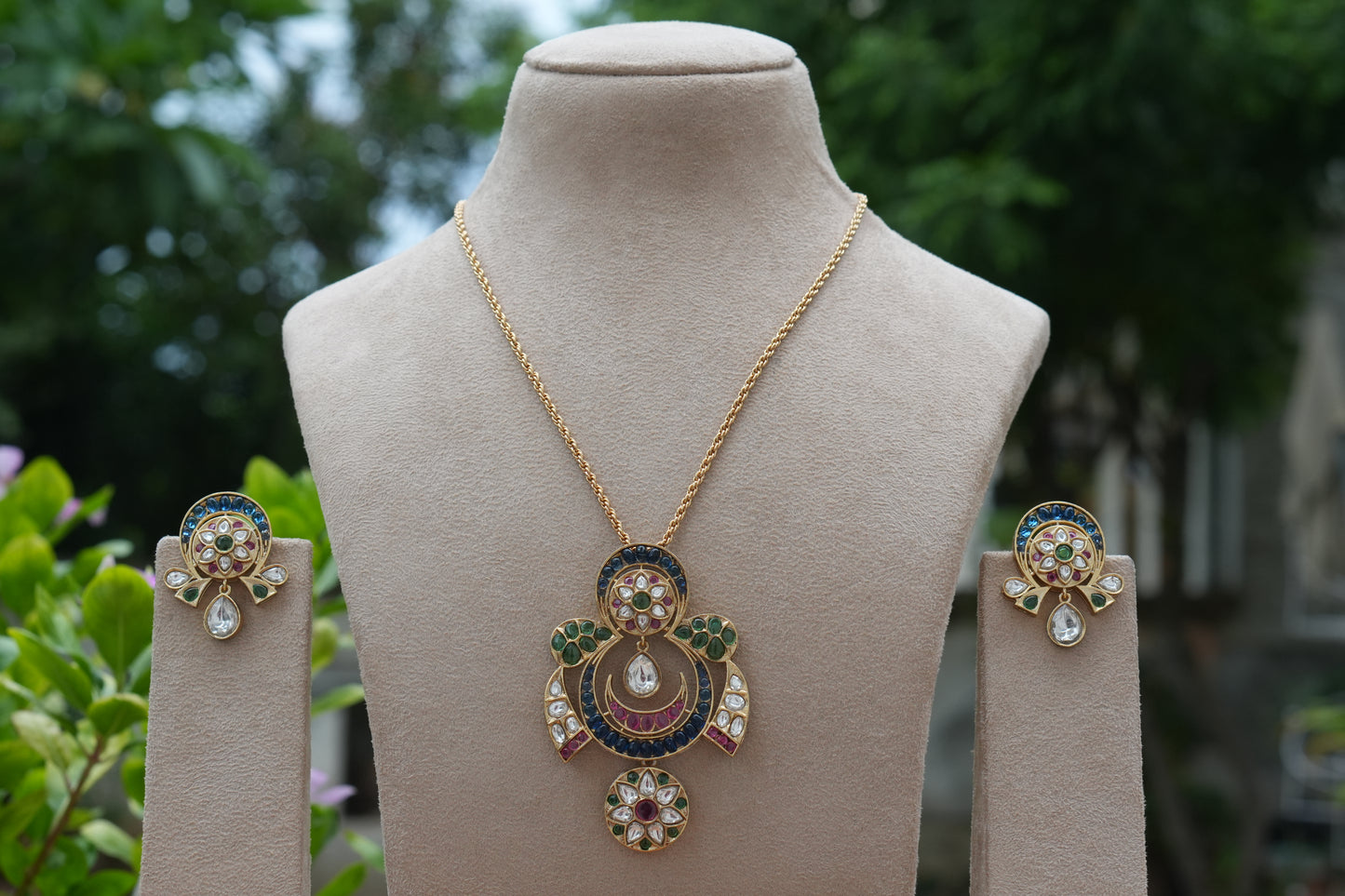 Polki Pendant Set (4-9315)(B)