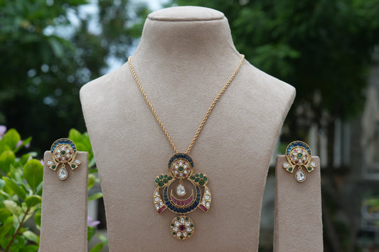 Polki Pendant Set (4-9315)(B)