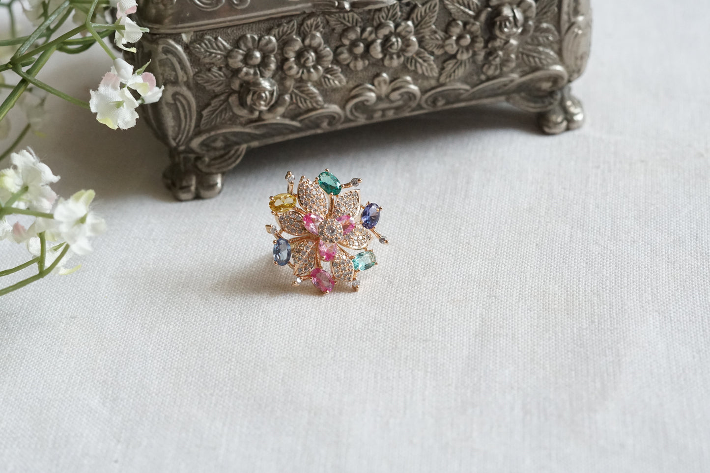 Multi Stone Ad Ring (6-373)(P)