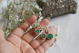 Green Stone Ad Earcuff Earrings (1-5336)(P)