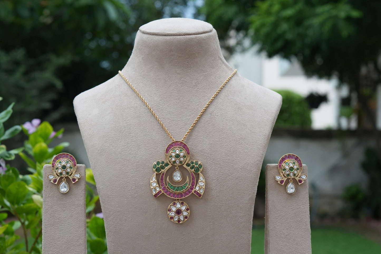 Polki Pendant Set (4-9314)(B)