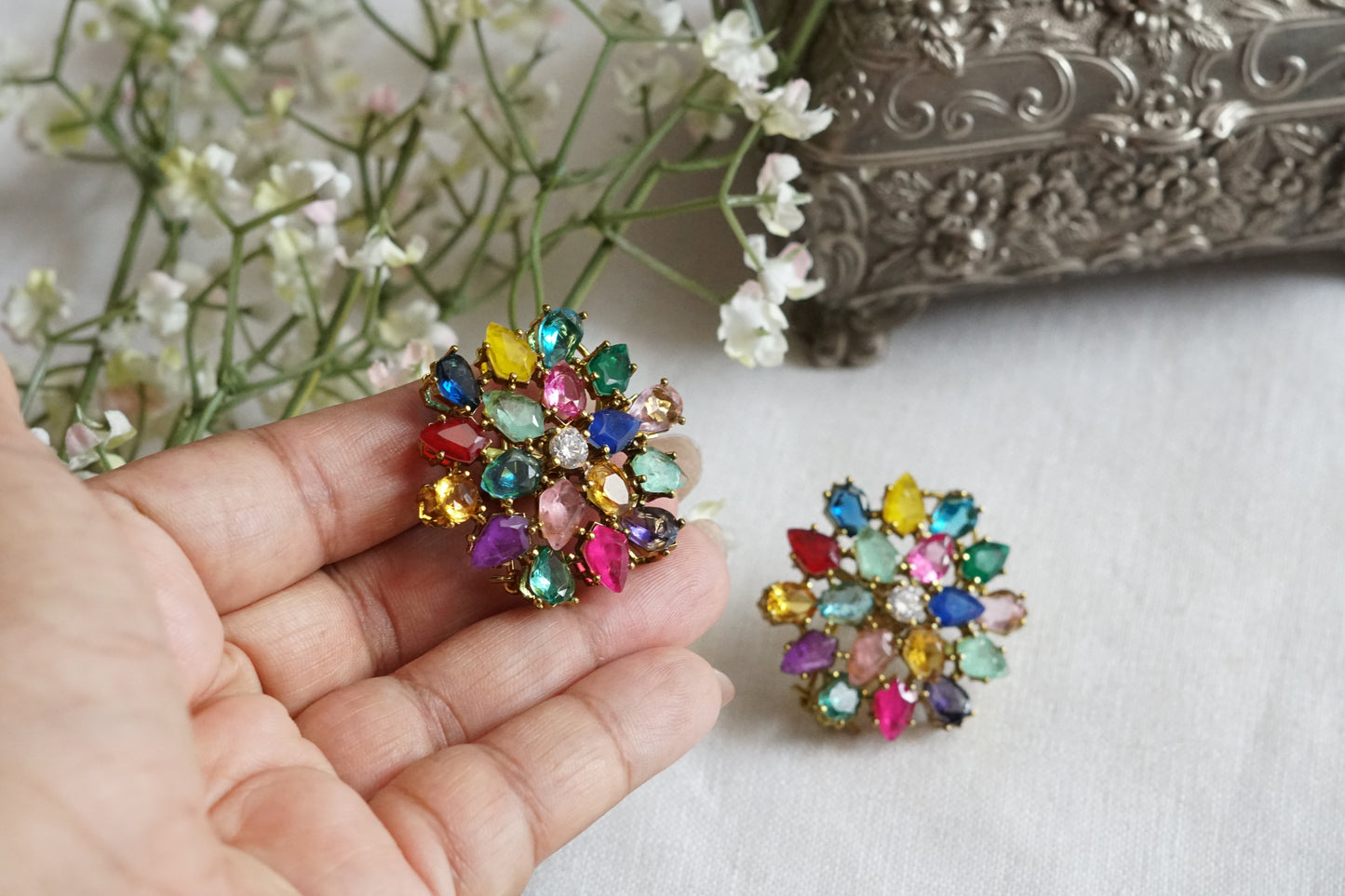 Multi Stone Ad Studs (1-5338)(P)