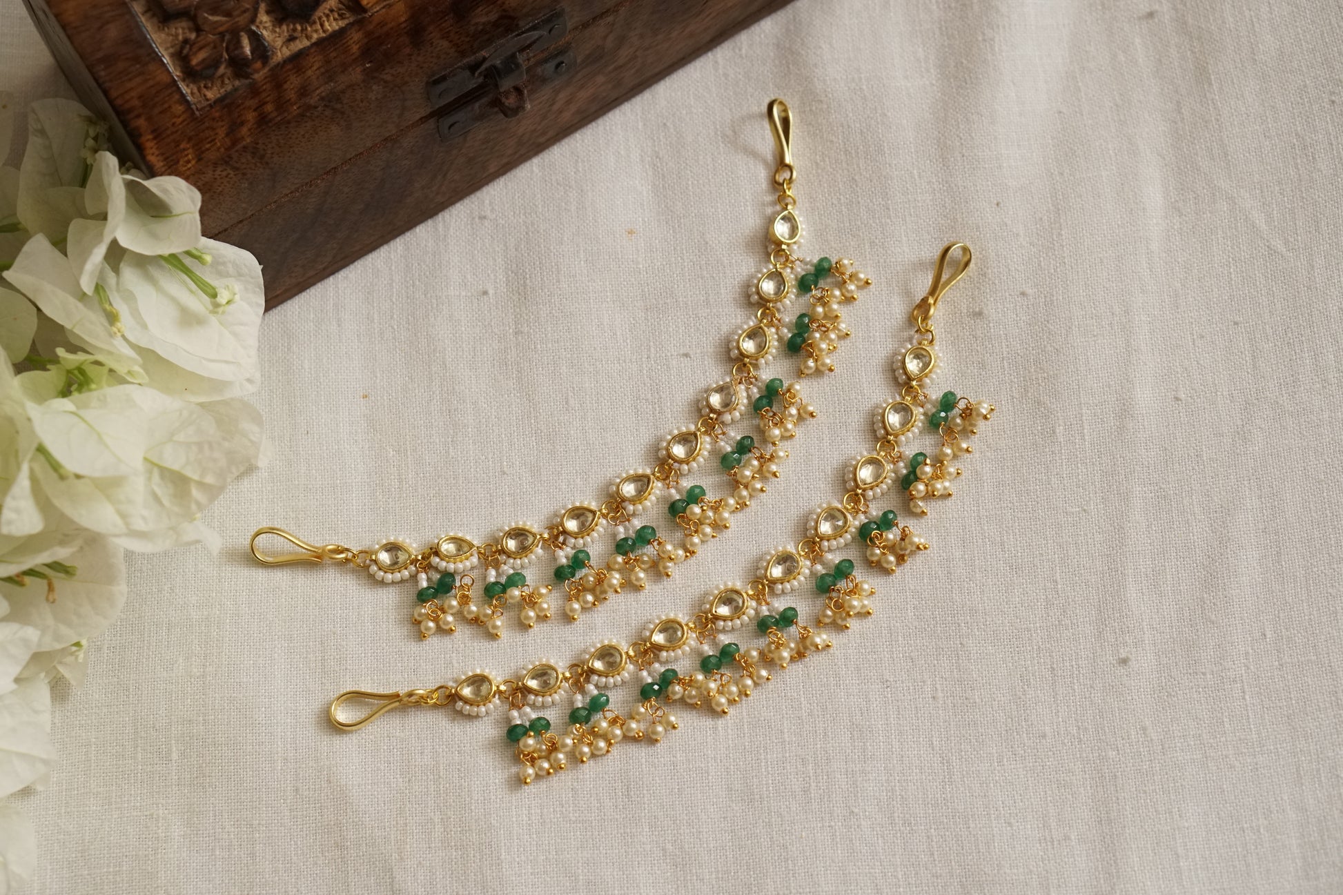 Kundan Ear chain (9-219)(N) - JEWELSTYLE