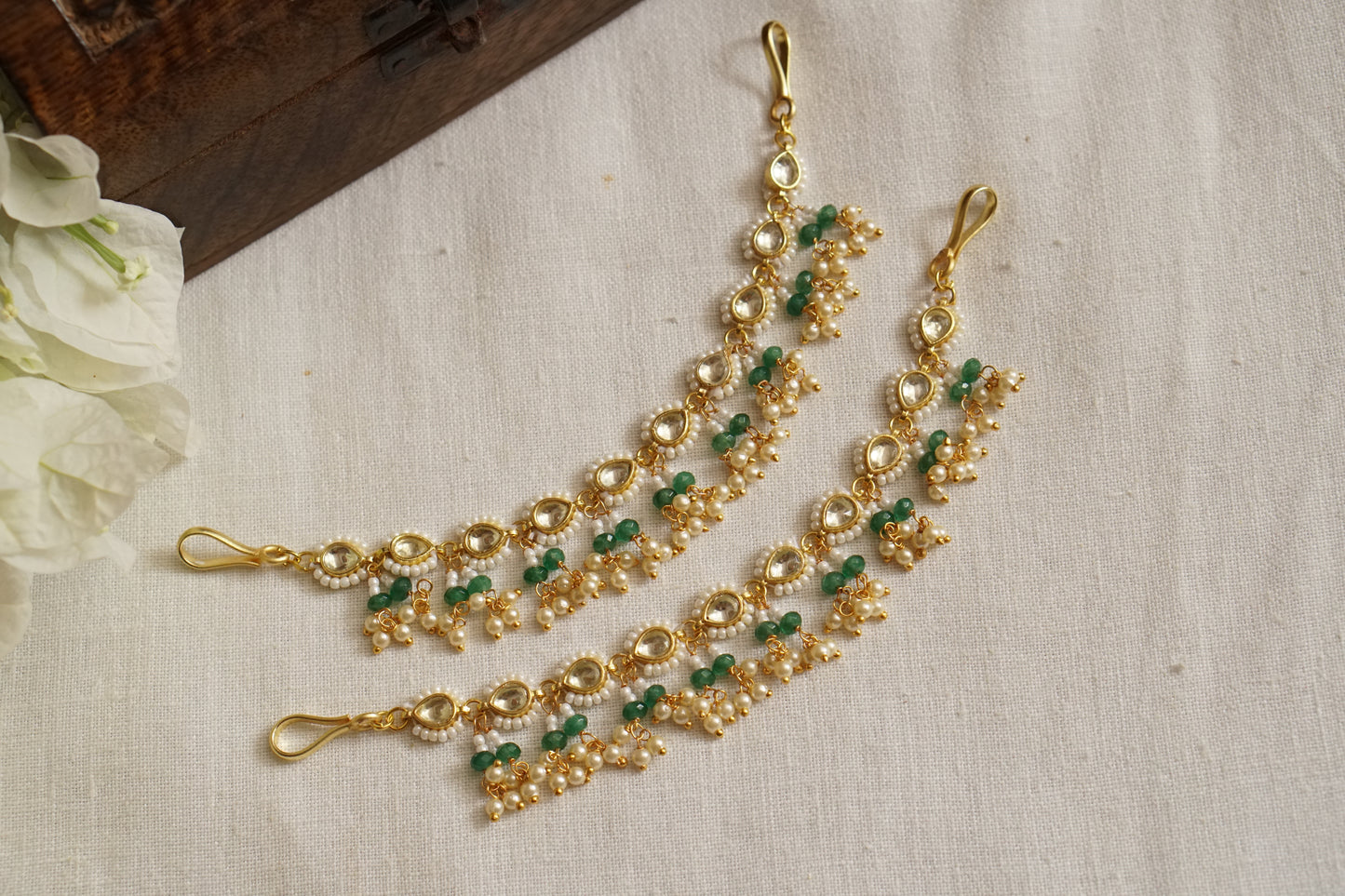 Kundan Ear chain (9-219)(N) - JEWELSTYLE