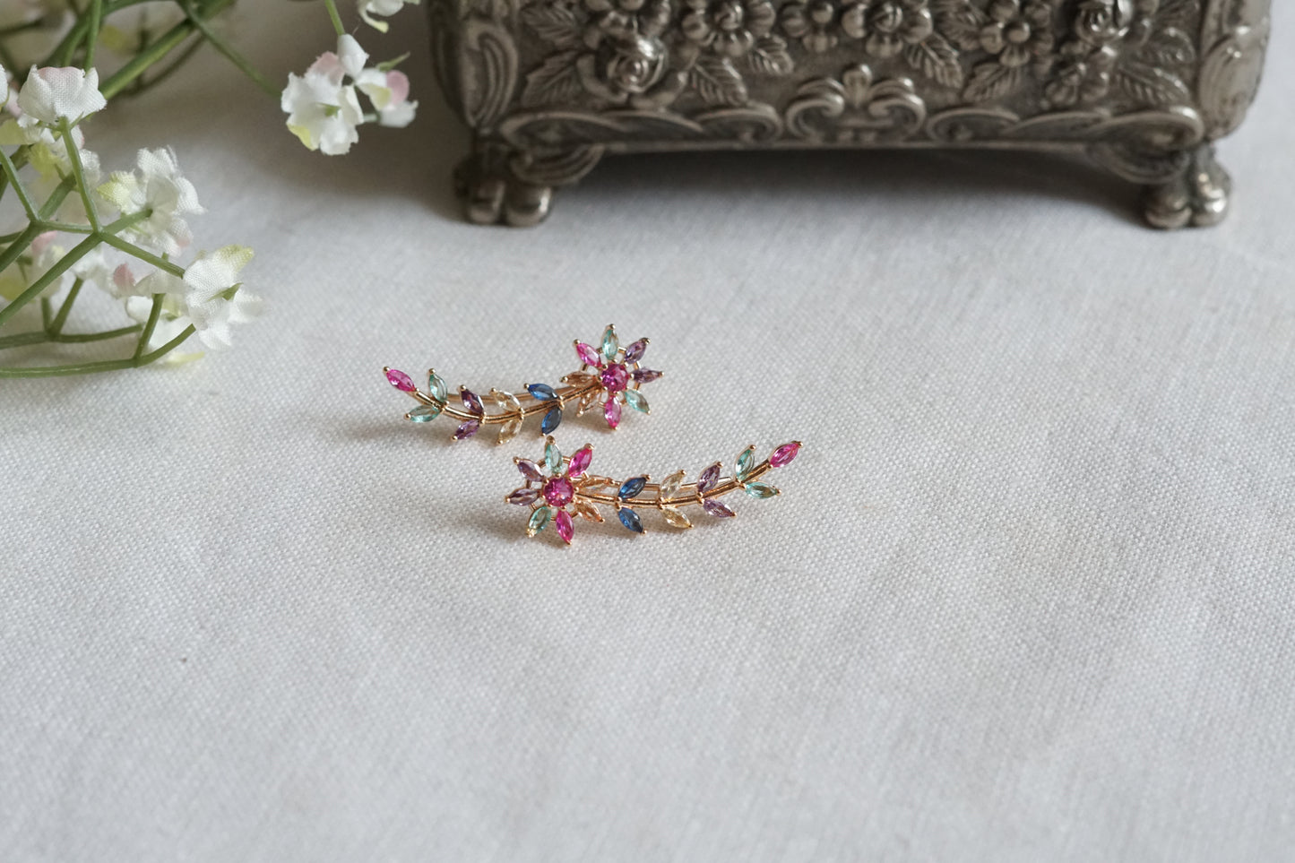 Multi Stone Ad Earrings (1-5344)(P)