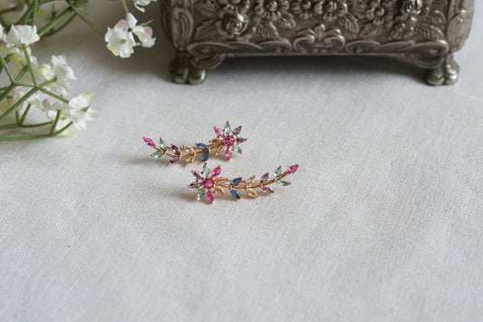 Multi Stone Ad Earrings (1-5344)(P)