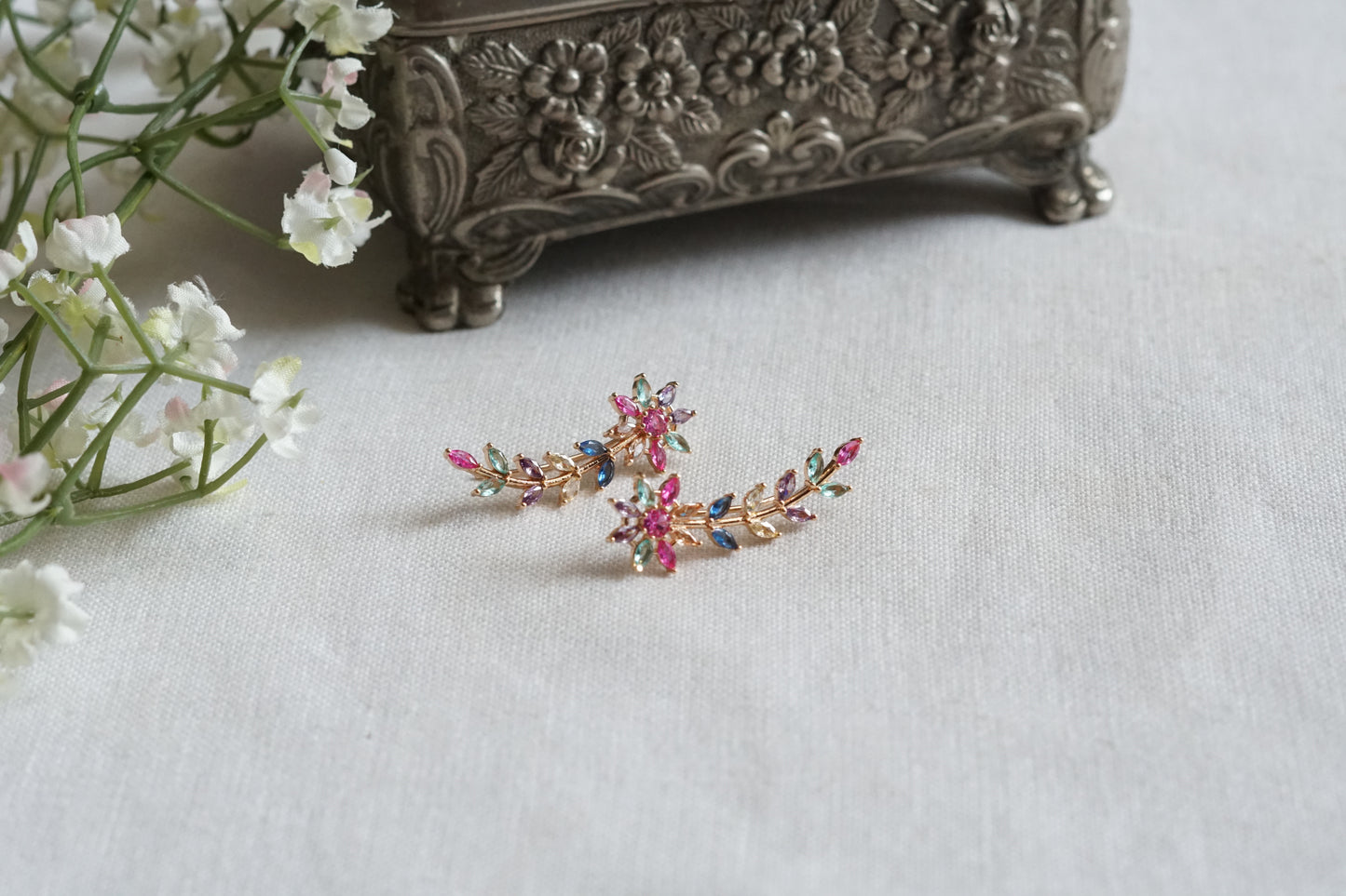 Multi Stone Ad Earrings (1-5344)(P)
