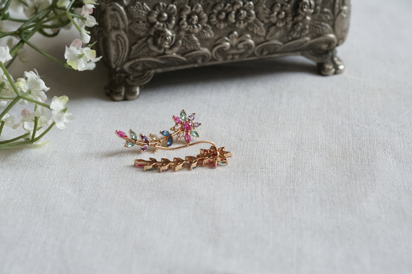 Multi Stone Ad Earrings (1-5344)(P)