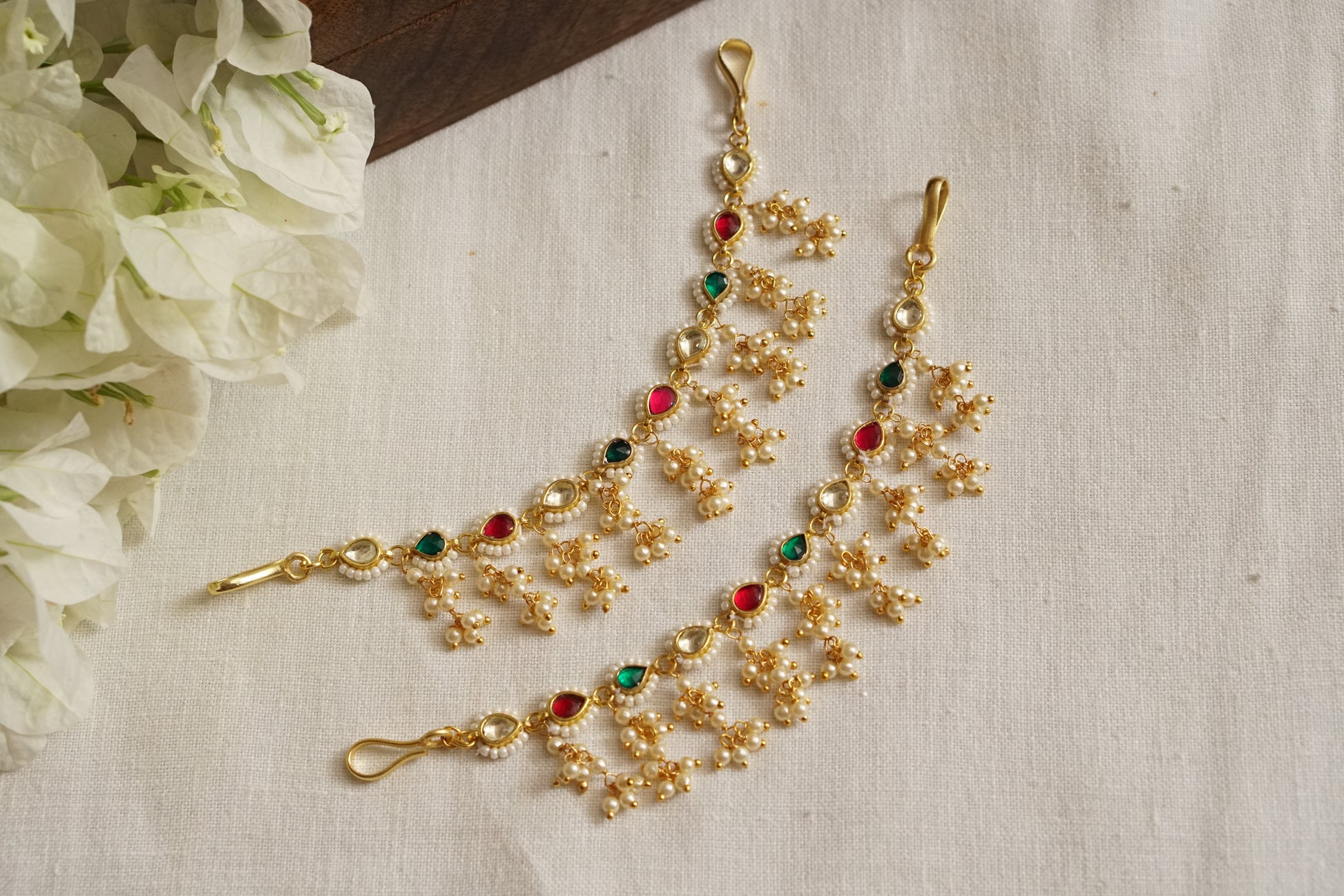 Kundan Ear chain (9-218)(N) - JEWELSTYLE
