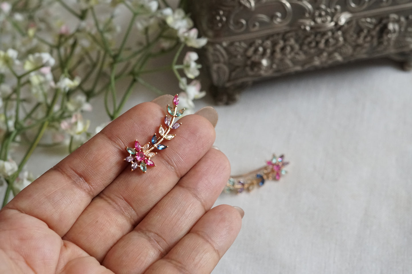Multi Stone Ad Earrings (1-5344)(P)