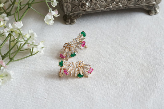 Multi Stone Ad Earcuff Earrings (1-5345)(P)