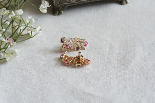 Multi Stone Ad Earcuff Earrings (1-5346)(P)