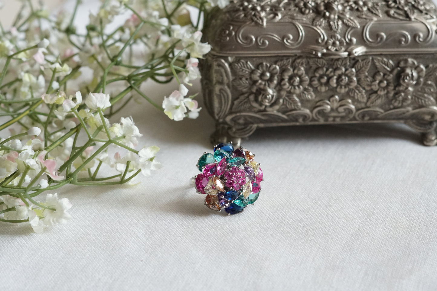 Multi Stone Ad Ring (6-375)(P)