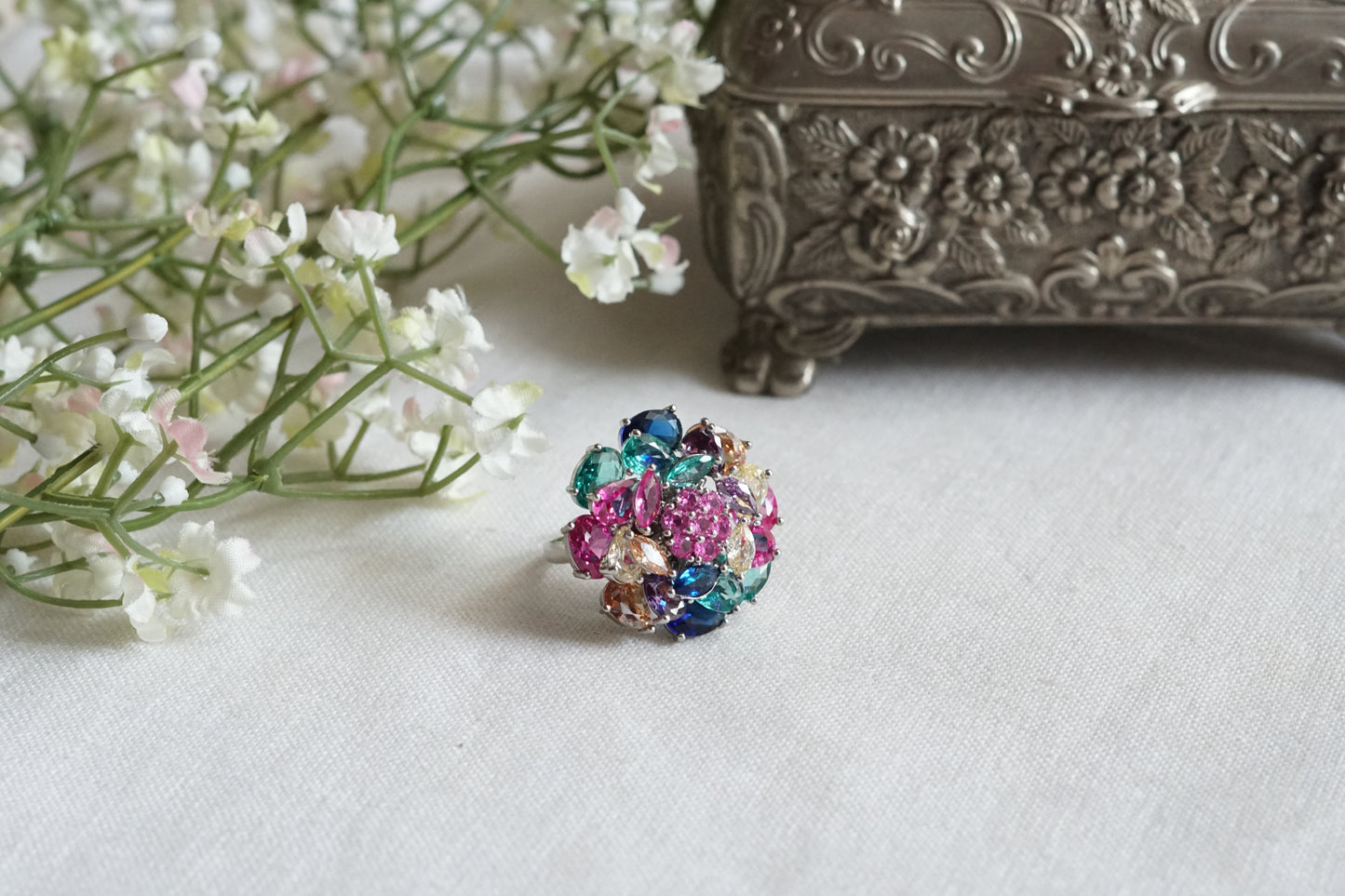 Multi Stone Ad Ring (6-375)(P)