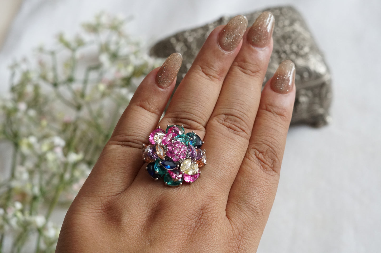 Multi Stone Ad Ring (6-375)(P)